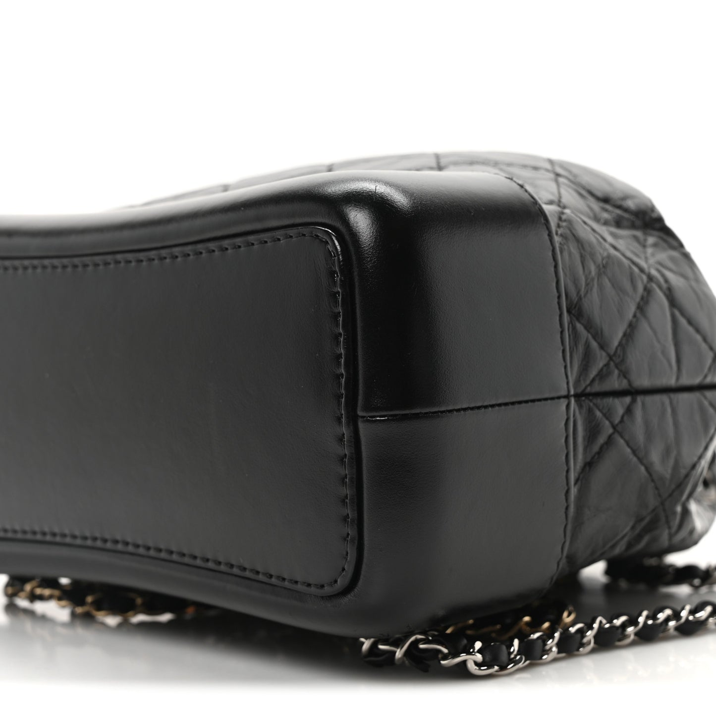 Aged Calfskin Quilted Small Gabrielle Backpack Black