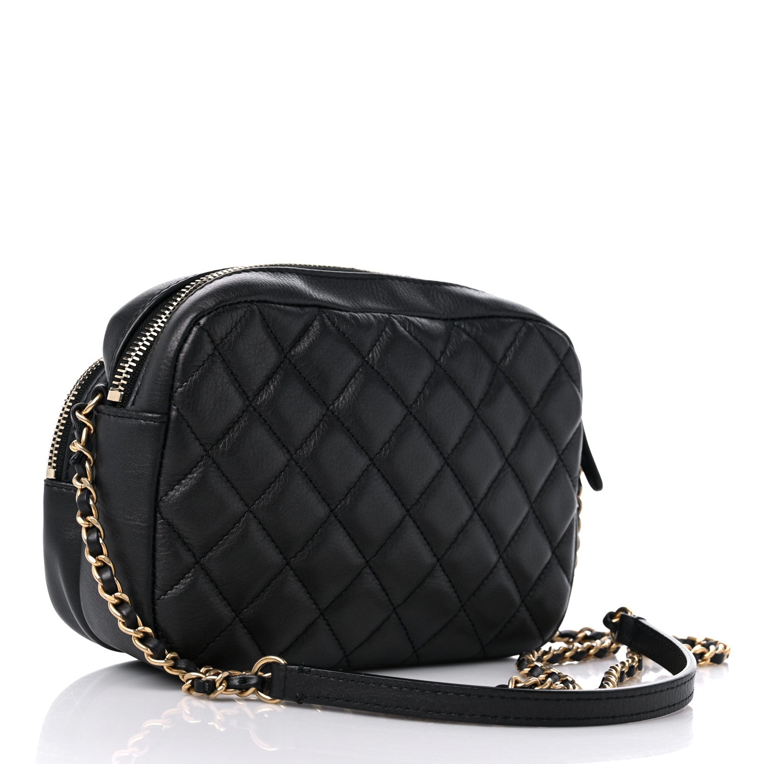 Chanel Calfskin Quilted Day Trips Camera Case Black 3 of 11