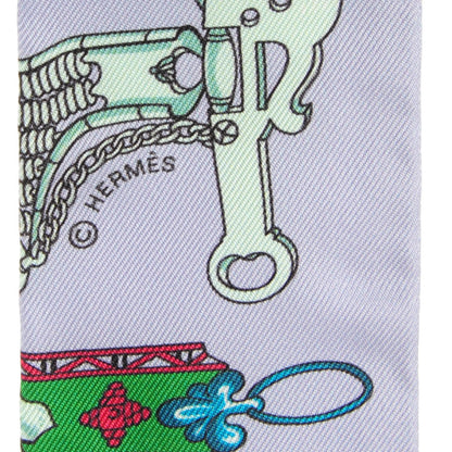 Hermes Silk Mors Et Gourmettes Remix Twilly Parme Vert Mauve 5 of 6