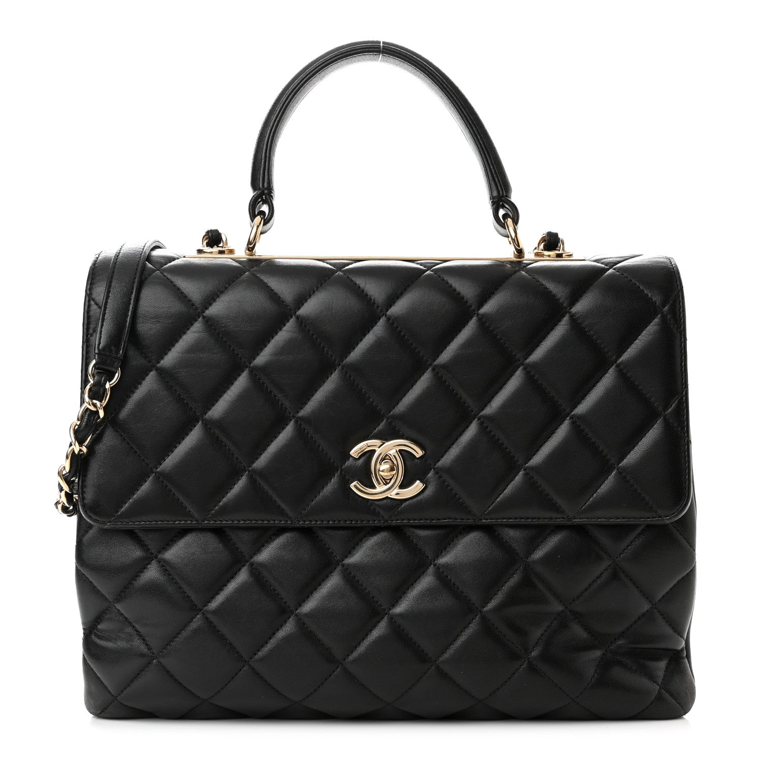 Chanel Lambskin Quilted Large Trendy CC Dual Handle Flap Bag Black 1 of 10