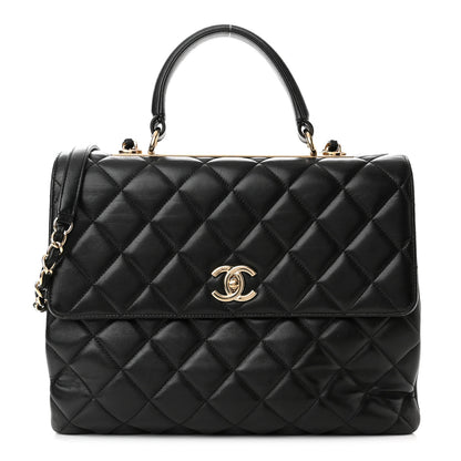 Chanel Lambskin Quilted Large Trendy CC Dual Handle Flap Bag Black 1 of 10