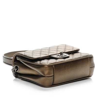Chanel Metallic Goatskin Quilted Small Rock In Rome Flap Bronze 4 of 7