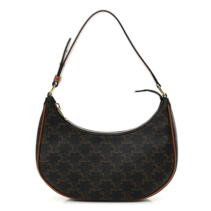 Celine Triomphe Canvas Calfskin Ava Shoulder Bag Tan 1 of 10