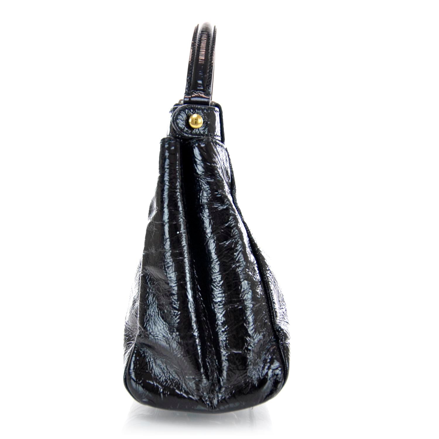 Fendi Patent Medium Peekaboo Iconic Satchel Black 6 of 11