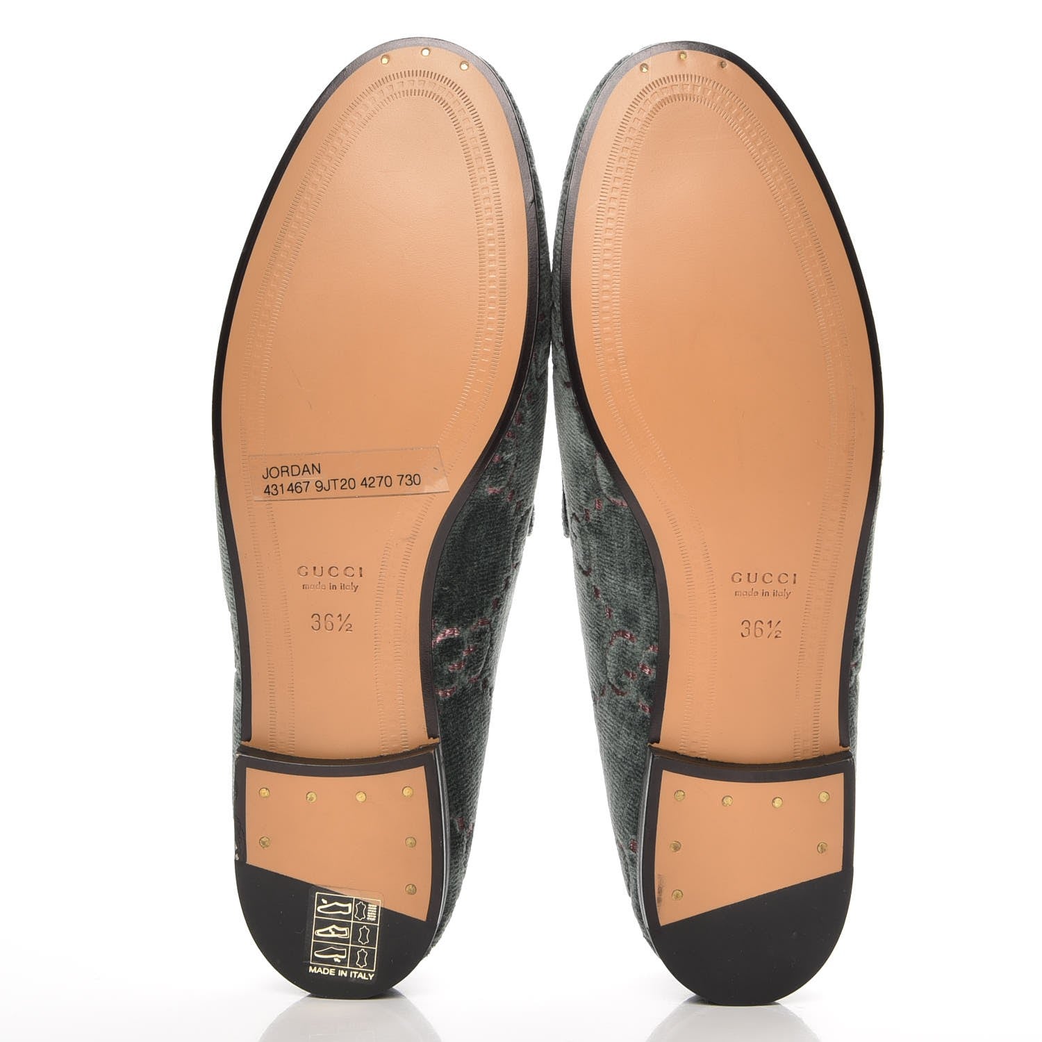 Gucci Velvet Malaga Kid GG Monogram Horsebit Womens Jordaan Loafers 36.5 Avio Dusty Pink Black 5 of 8