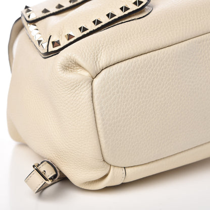 Valentino Garavani Pebbled Calfskin Rockstud Double Pocket Backpack Ivory 8 of 9