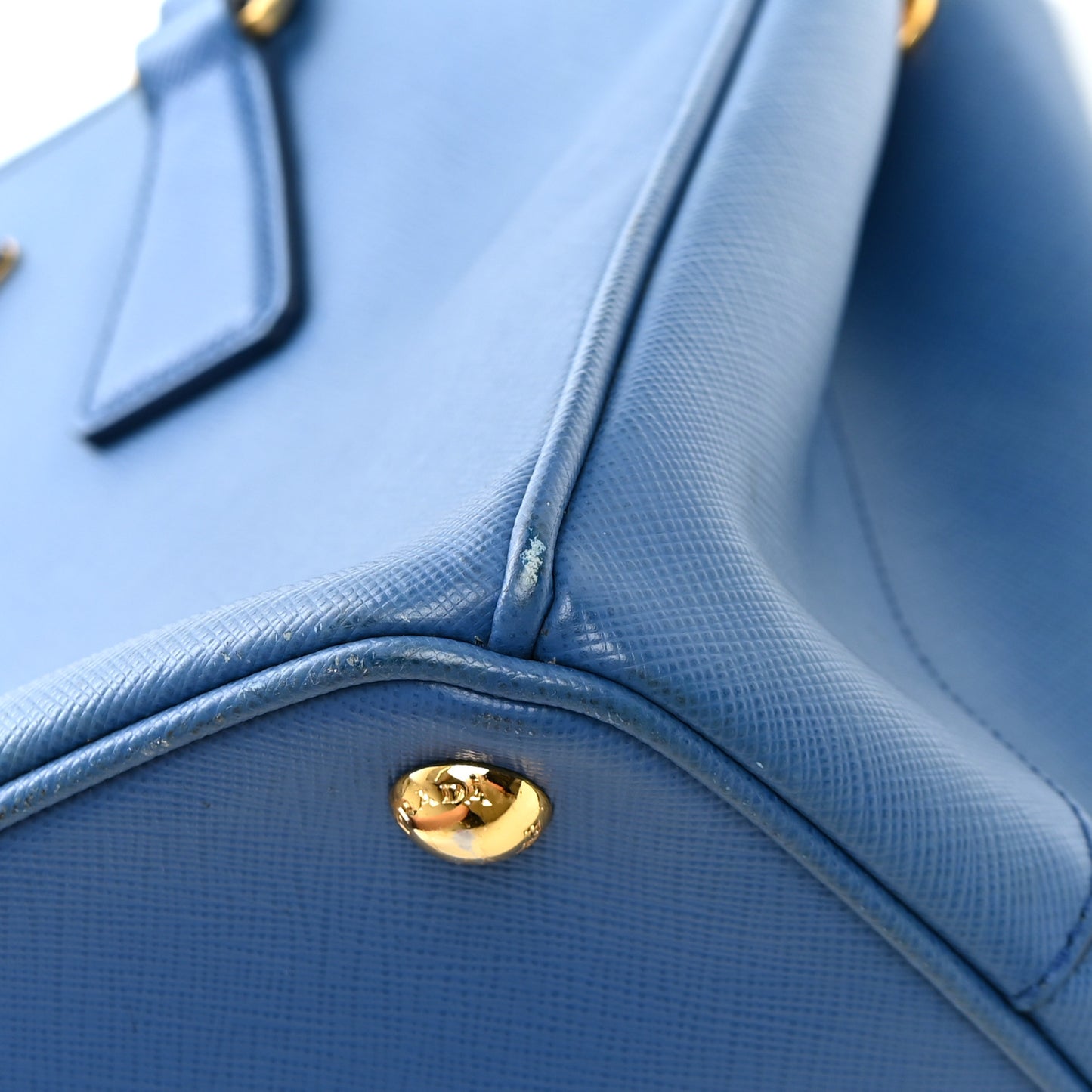 Saffiano Small Galleria Double Zip Tote Azzurro