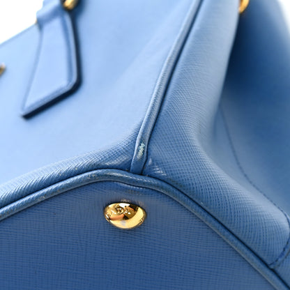 Prada Saffiano Small Galleria Double Zip Tote Azzurro 11 of 13