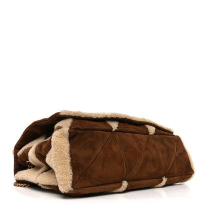 Saint Laurent Suede Shearling Patchwork Monogram Giant Jamie Brown Beige 7 of 19