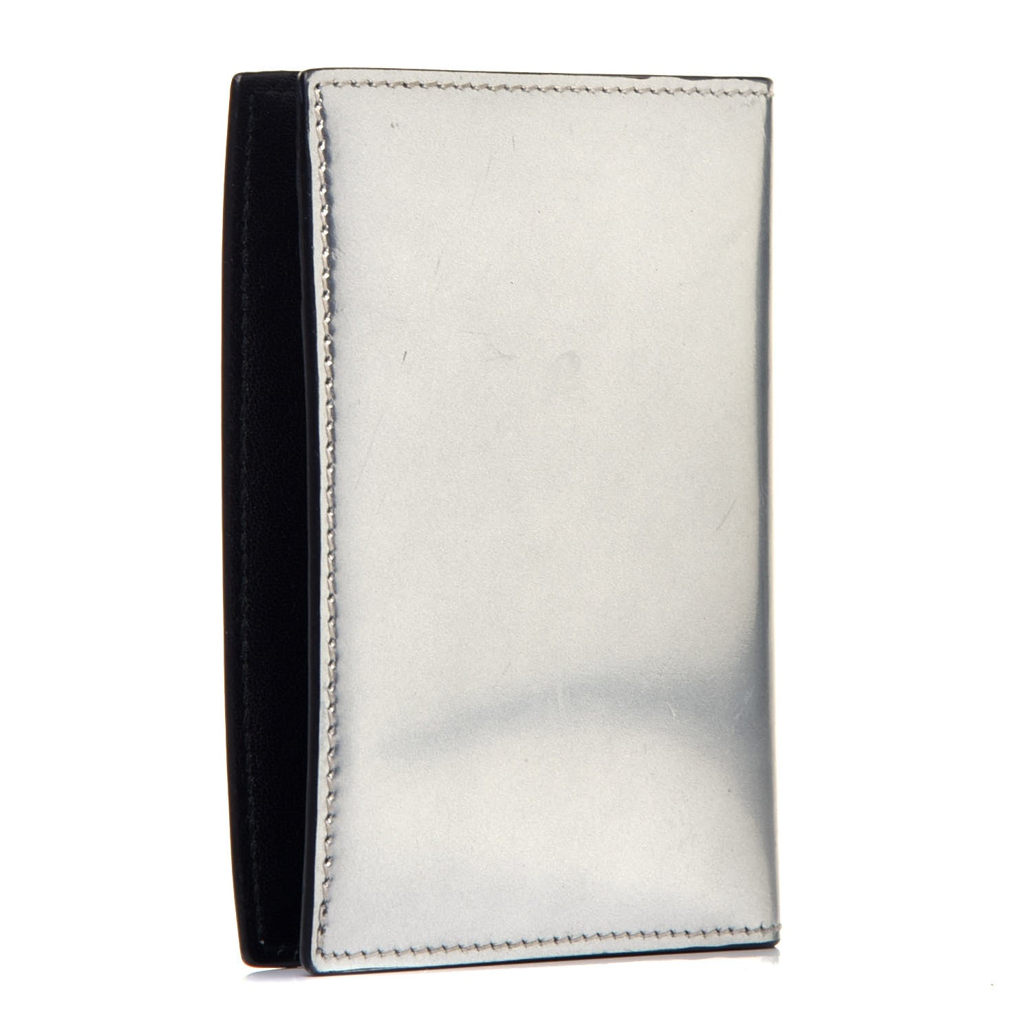 Christian Dior HOMME Metallic Calfskin Bi-Fold Card Holder Silver 3 of 7