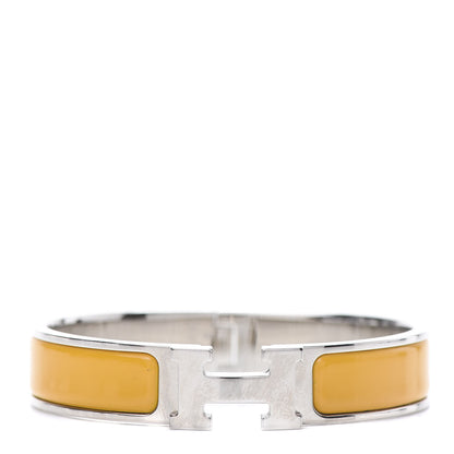 Hermes Enamel Narrow Clic Clac H Bracelet PM Jaune Madras 1 of 6