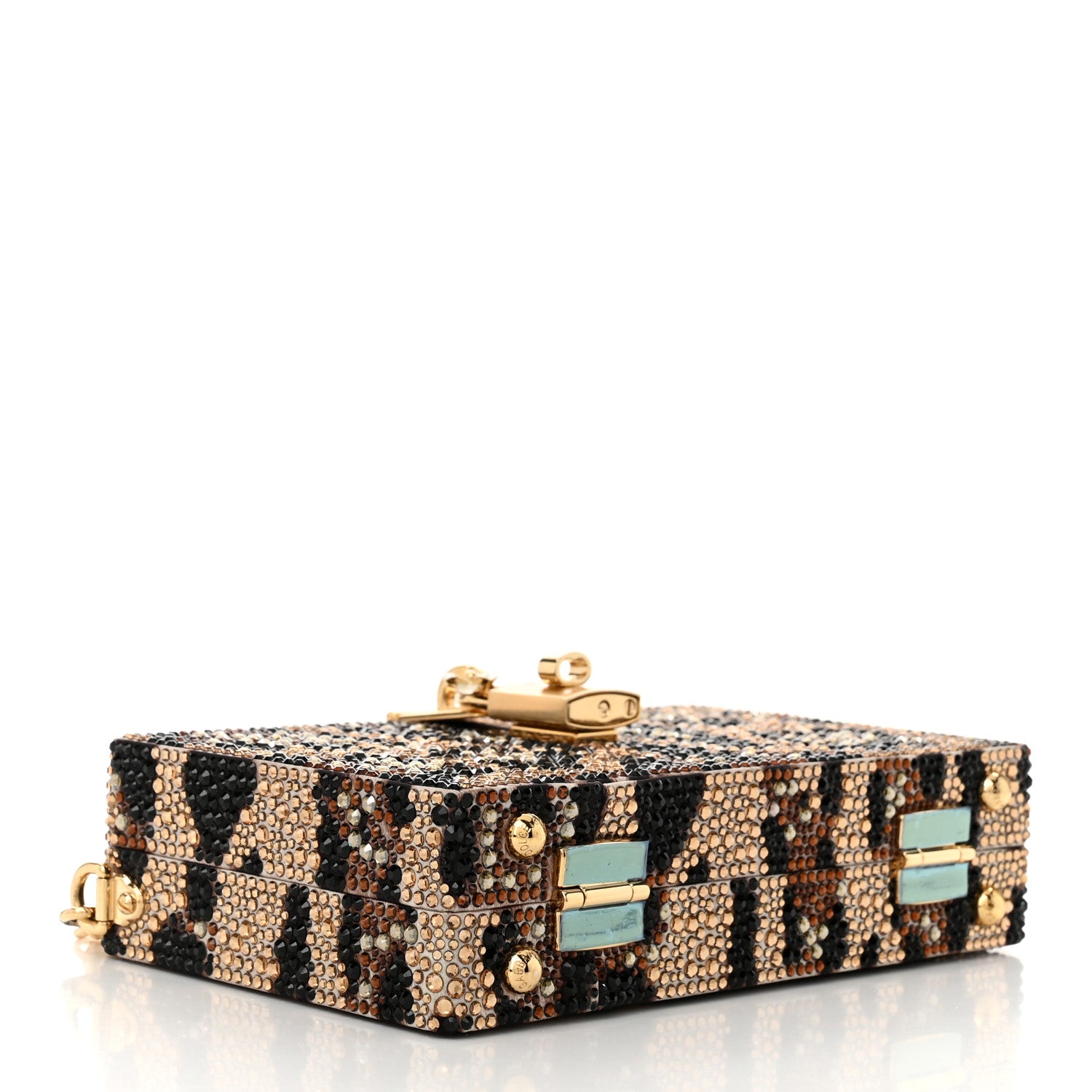 Dolce & Gabbana DOLCE GABBANA Satin Crystal Embellished Box Leopard 4 of 10