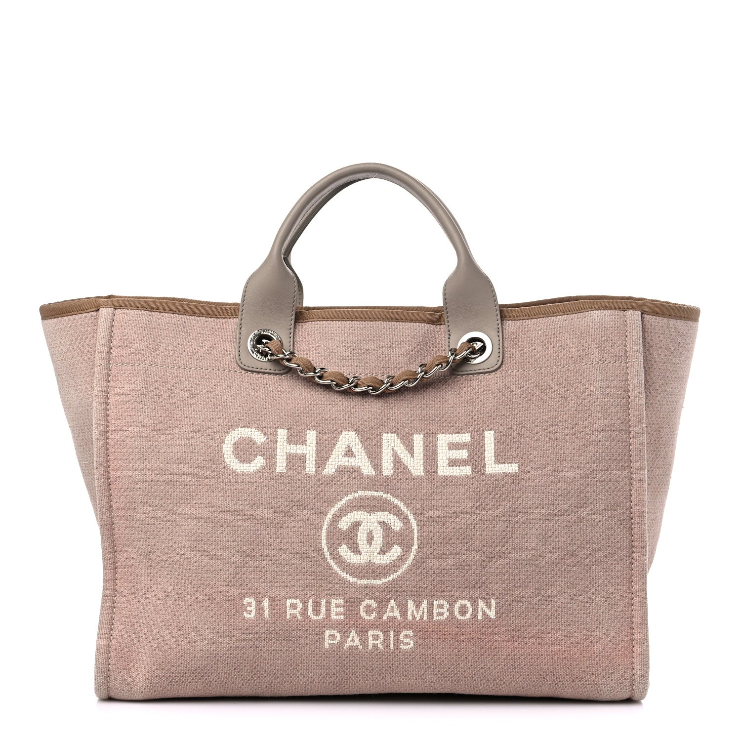 Chanel Canvas Medium Deauville Tote Ecru 1 of 10