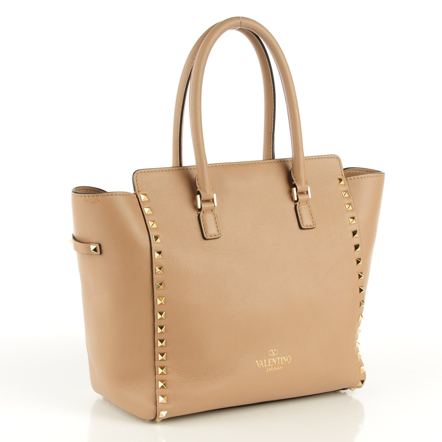 Vitello Rockstud Double Handle Tote Alpaca