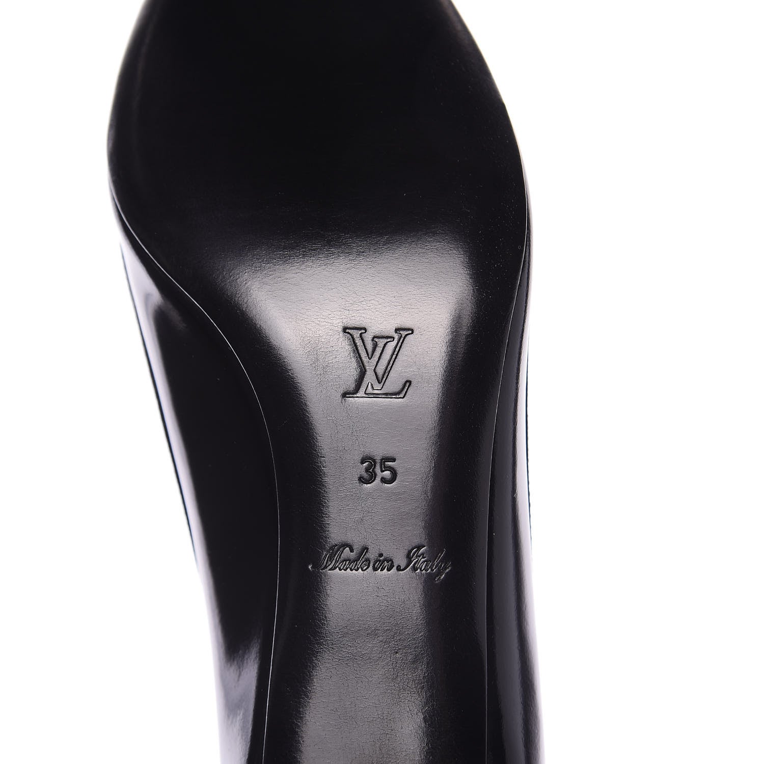 Louis Vuitton Patent Calfskin Slingback Pumps 35 Black 9 of 9