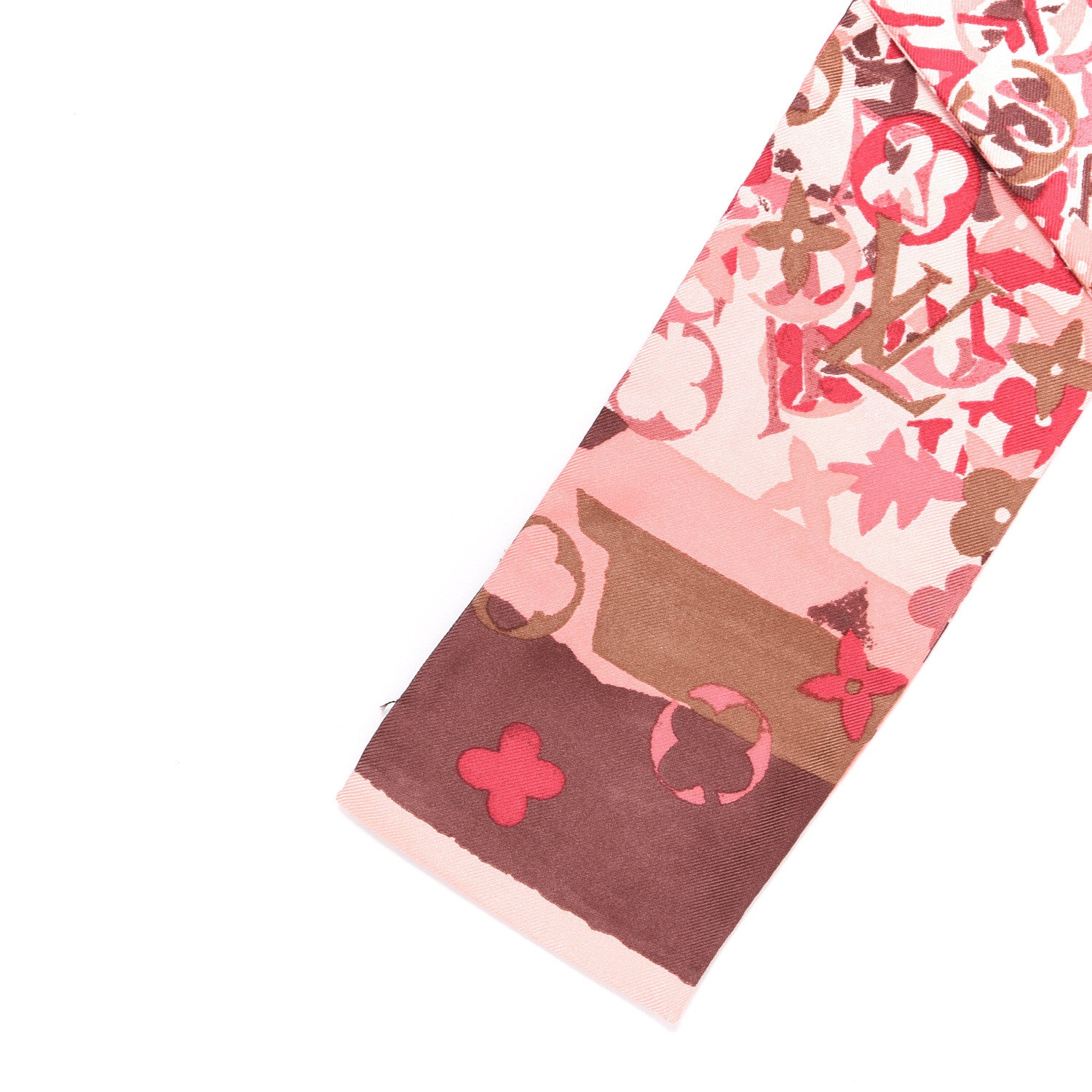 Louis Vuitton Silk Monogram Watercolor Fleur Arty Bandeau Pale Pink 3 of 5