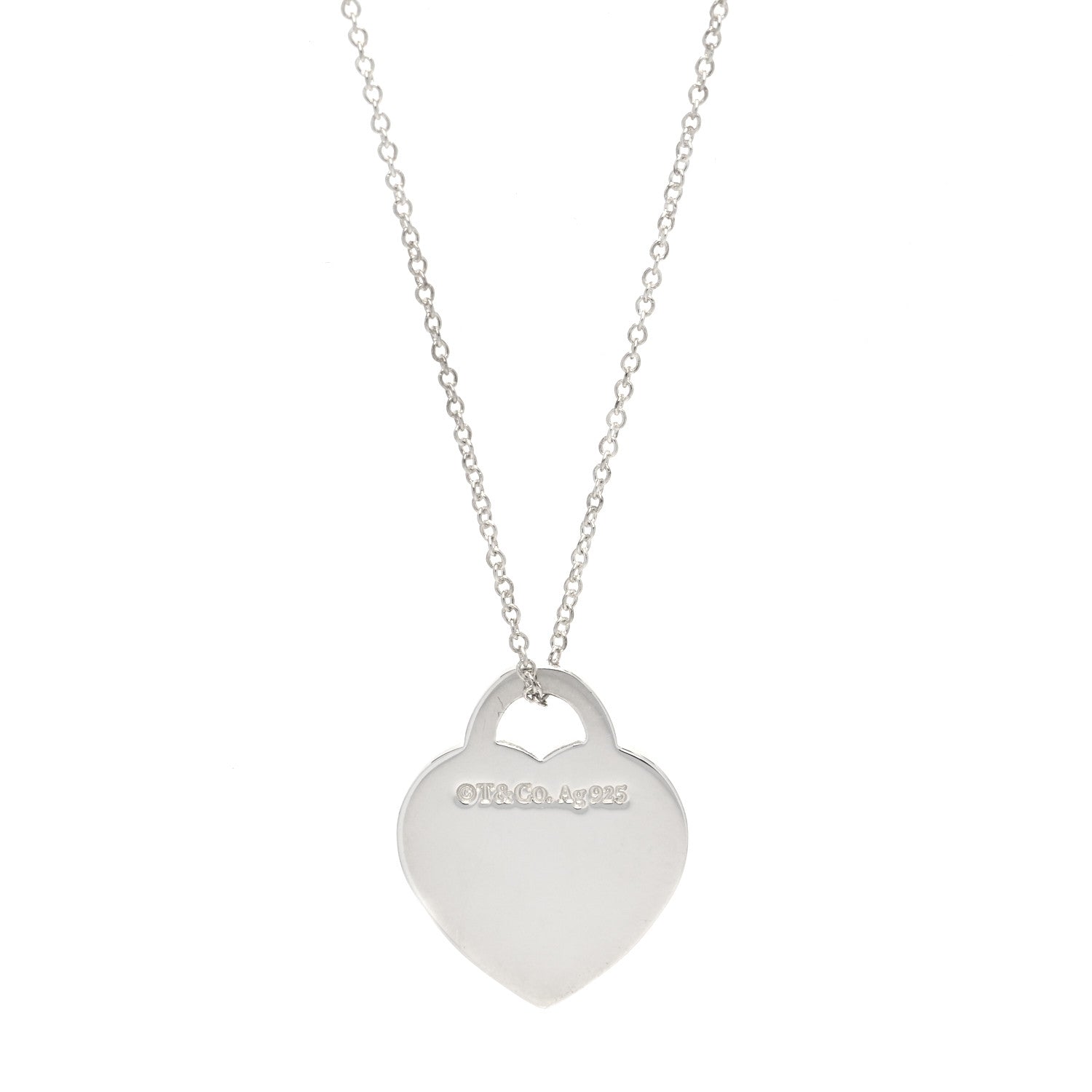 Tiffany Sterling Silver Small Return to Tiffany Heart Pendant Necklace 4 of 8