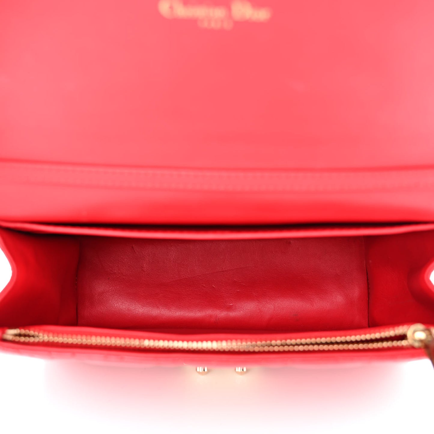 Patent Cannage Miss Dior Promenade Pouch Red
