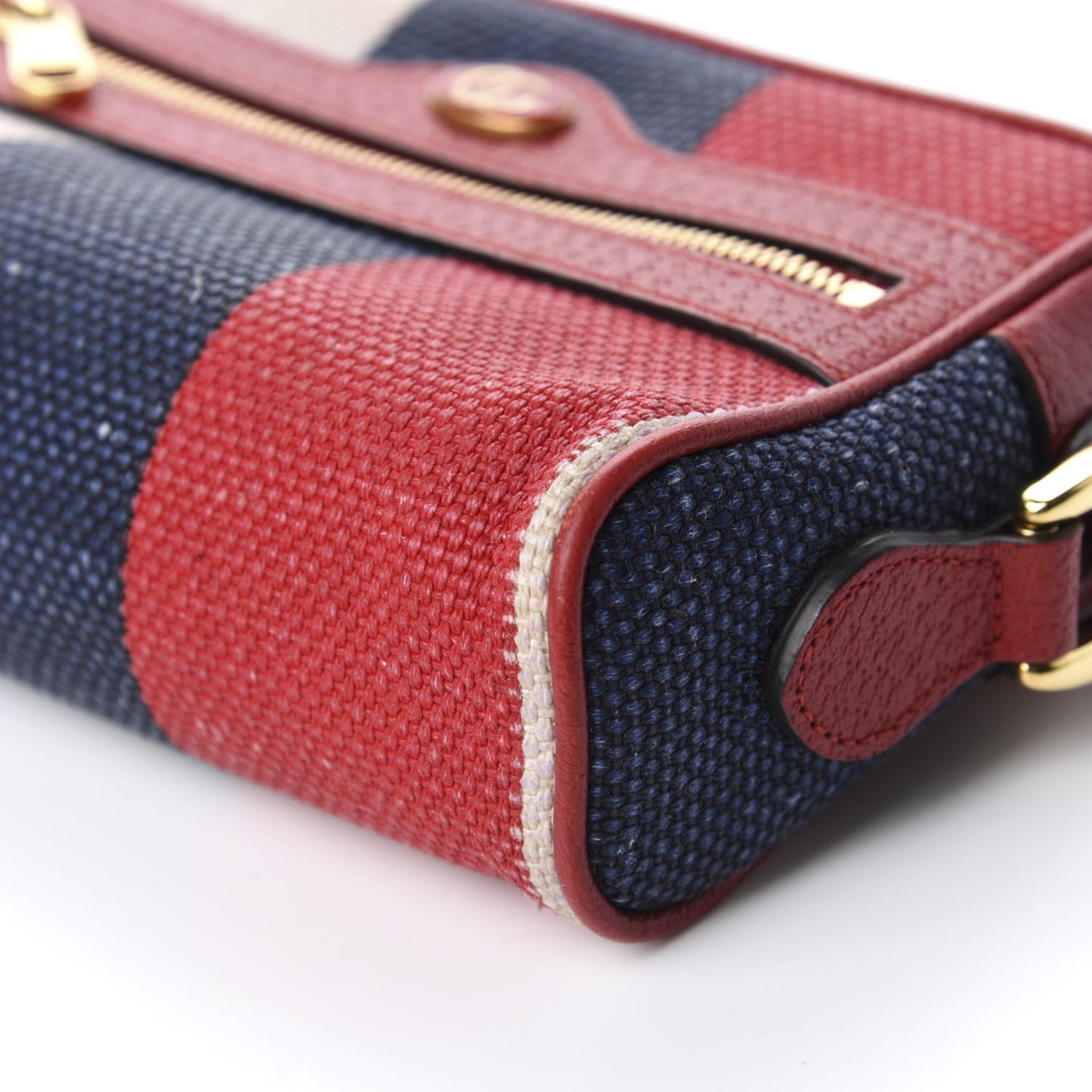 Canvas Sylvie Stripe Mini Ophidia Camera Bag Mystic White Hibiscus Red Maritime