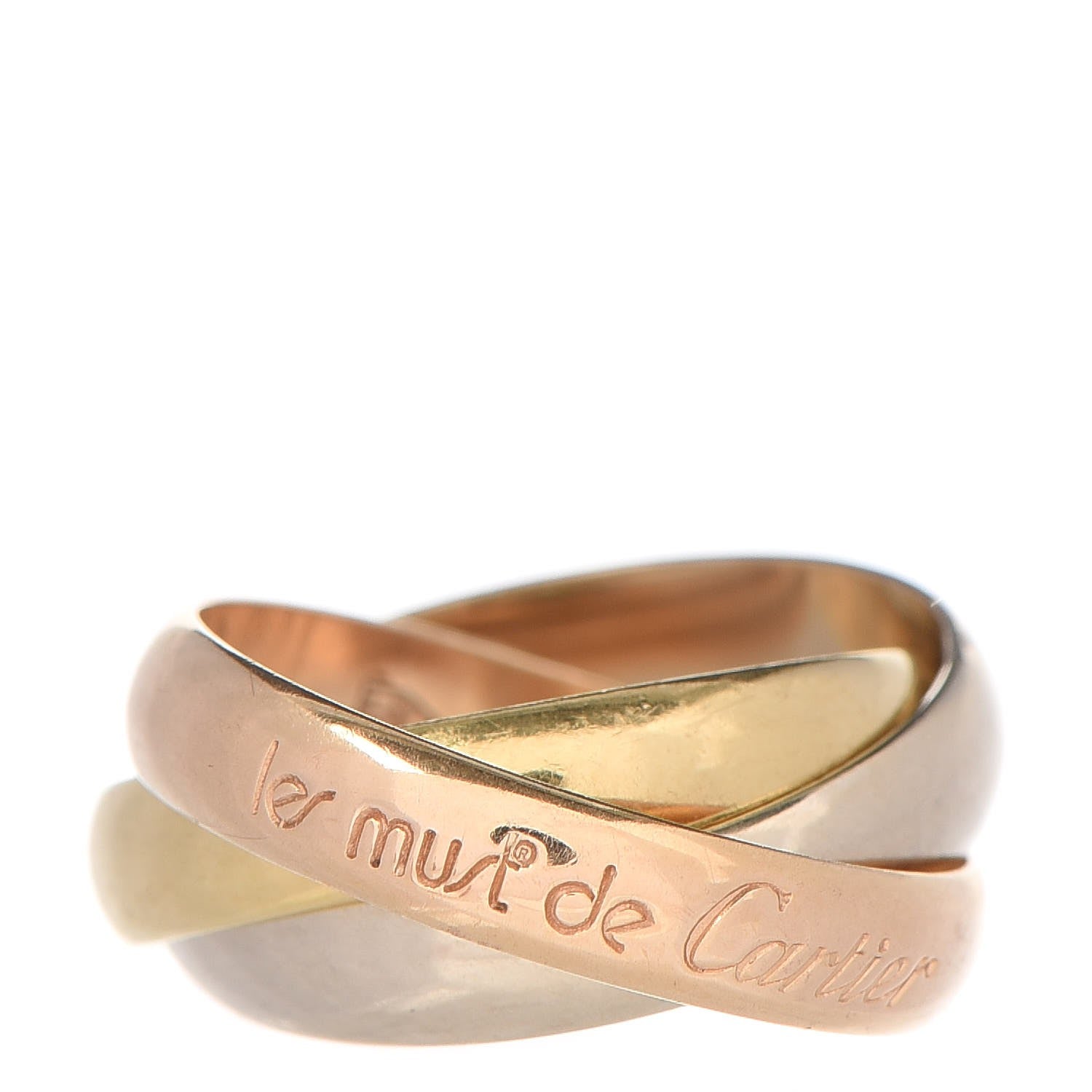 Cartier 18K Pink Yellow White Gold Les Must De Trinity Ring 47 4 1 of 10