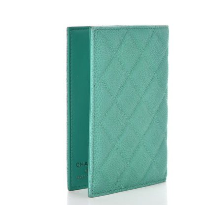 Chanel Iridescent Caviar Quilted Passport Holder Light Green 3 of 8