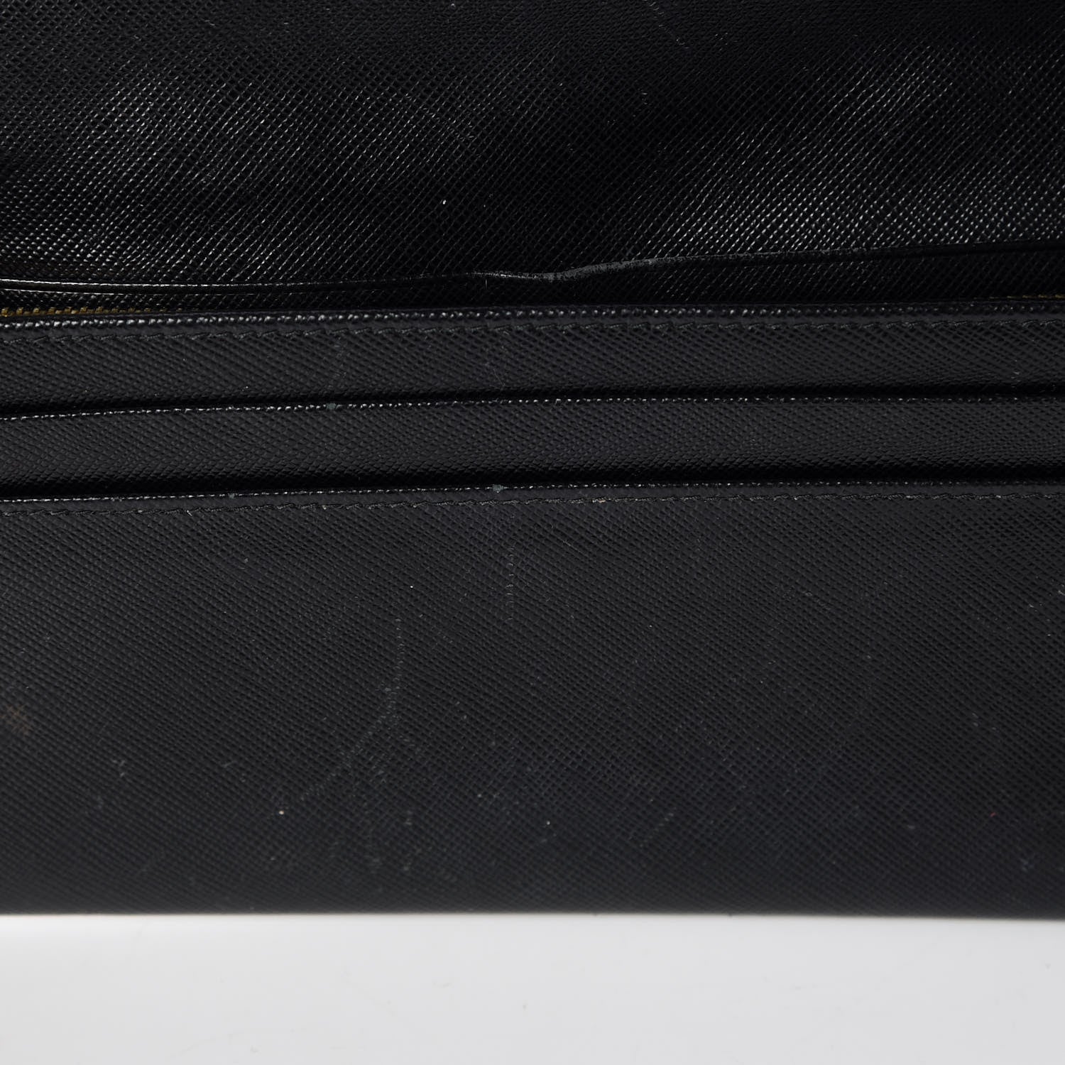 Prada Saffiano Metal Oro Chain Wallet Black 12 of 17