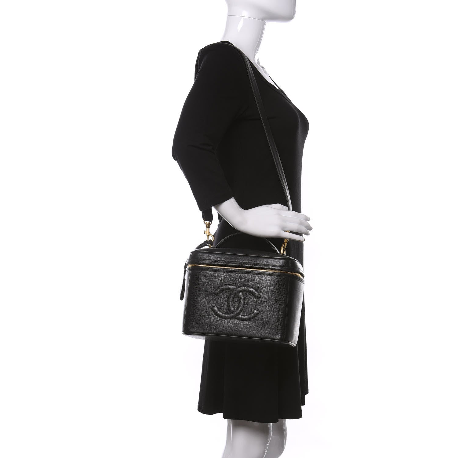 Chanel Caviar CC Vanity Train Case Black 2 of 10