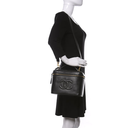 Chanel Caviar CC Vanity Train Case Black 2 of 10