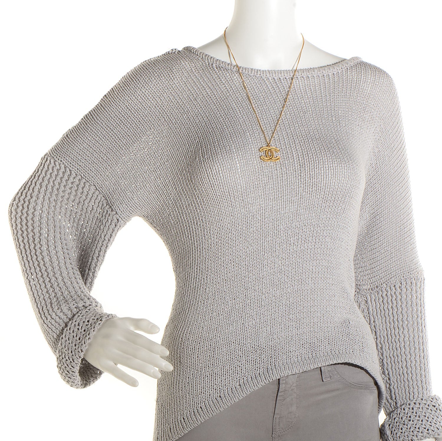Chanel CC Pendant Necklace Gold 2 of 5
