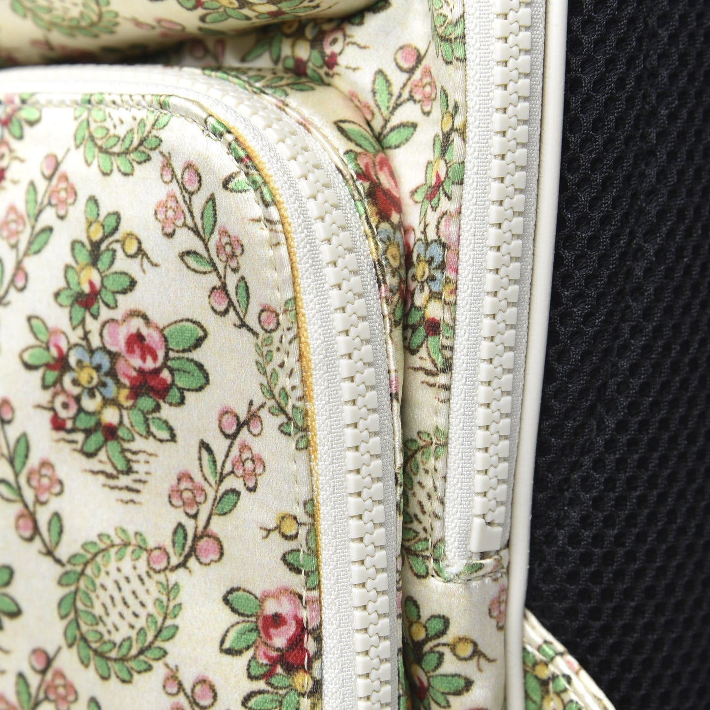 X MLB Satin Floral Print NY Yankees Patch Backpack Ivory Green