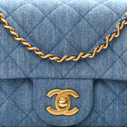 Chanel Denim Quilted Mini Pearl Crush Rectangular Flap Blue 8 of 11