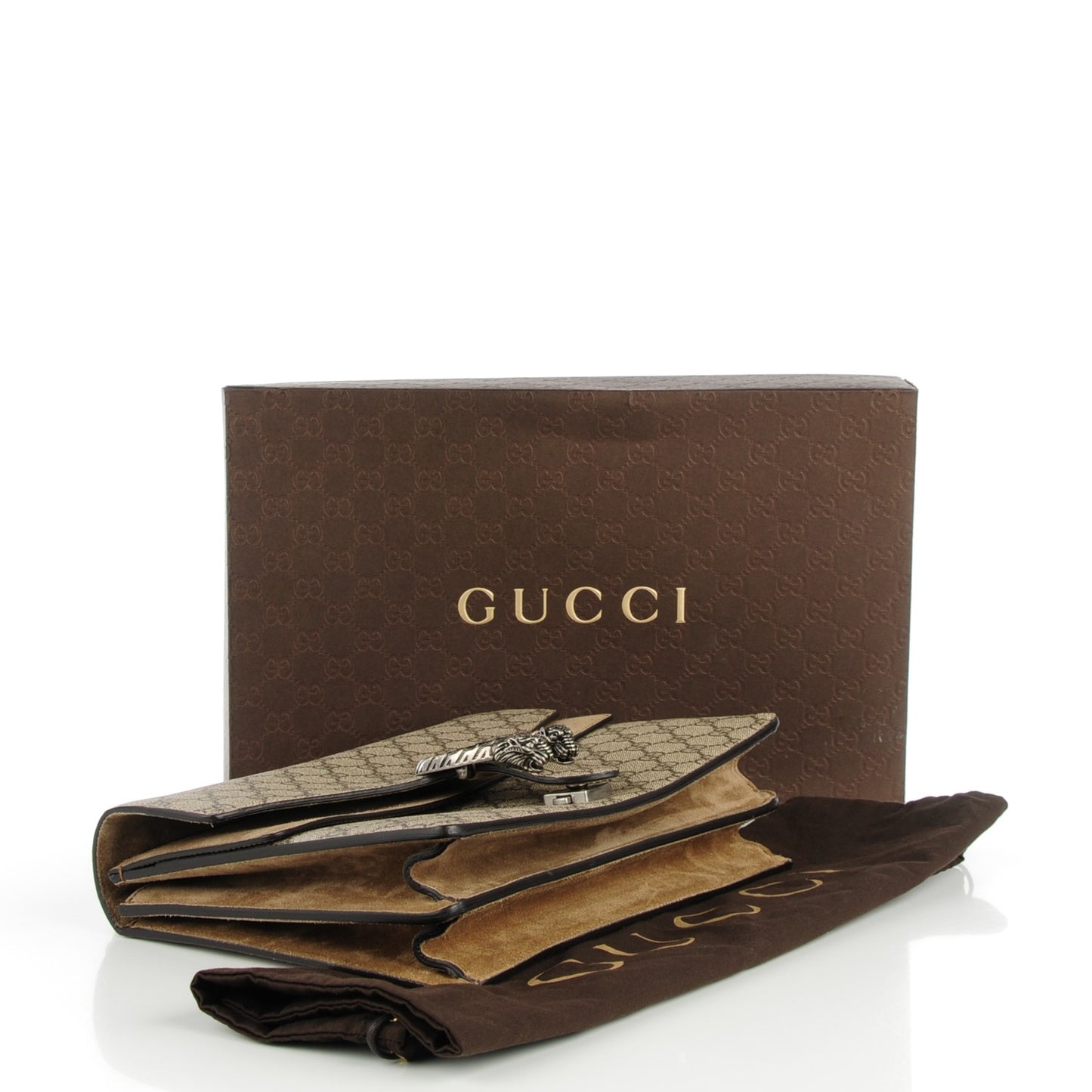 GG Supreme Monogram Medium Dionysus Shoulder Bag Taupe