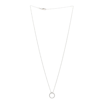Roberto Coin 18K White Gold Diamond Small Tiny Treasures Circle Pendant Necklace 3 of 4