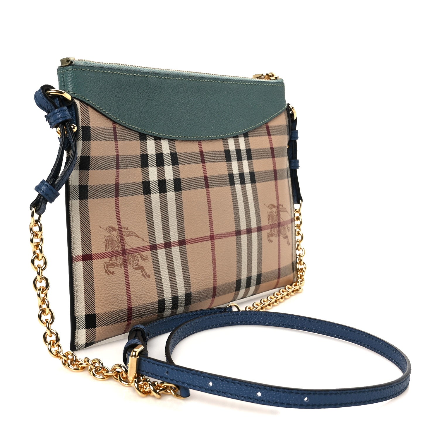 Burberry Haymarket Check Derby Peyton Crossbody Clutch Bag Eucalyptus Green 3 of 10