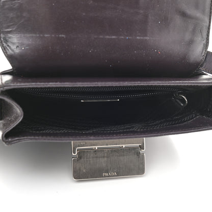 Prada Soft Calfskin Flap Crossbody Bag Black 5 of 10