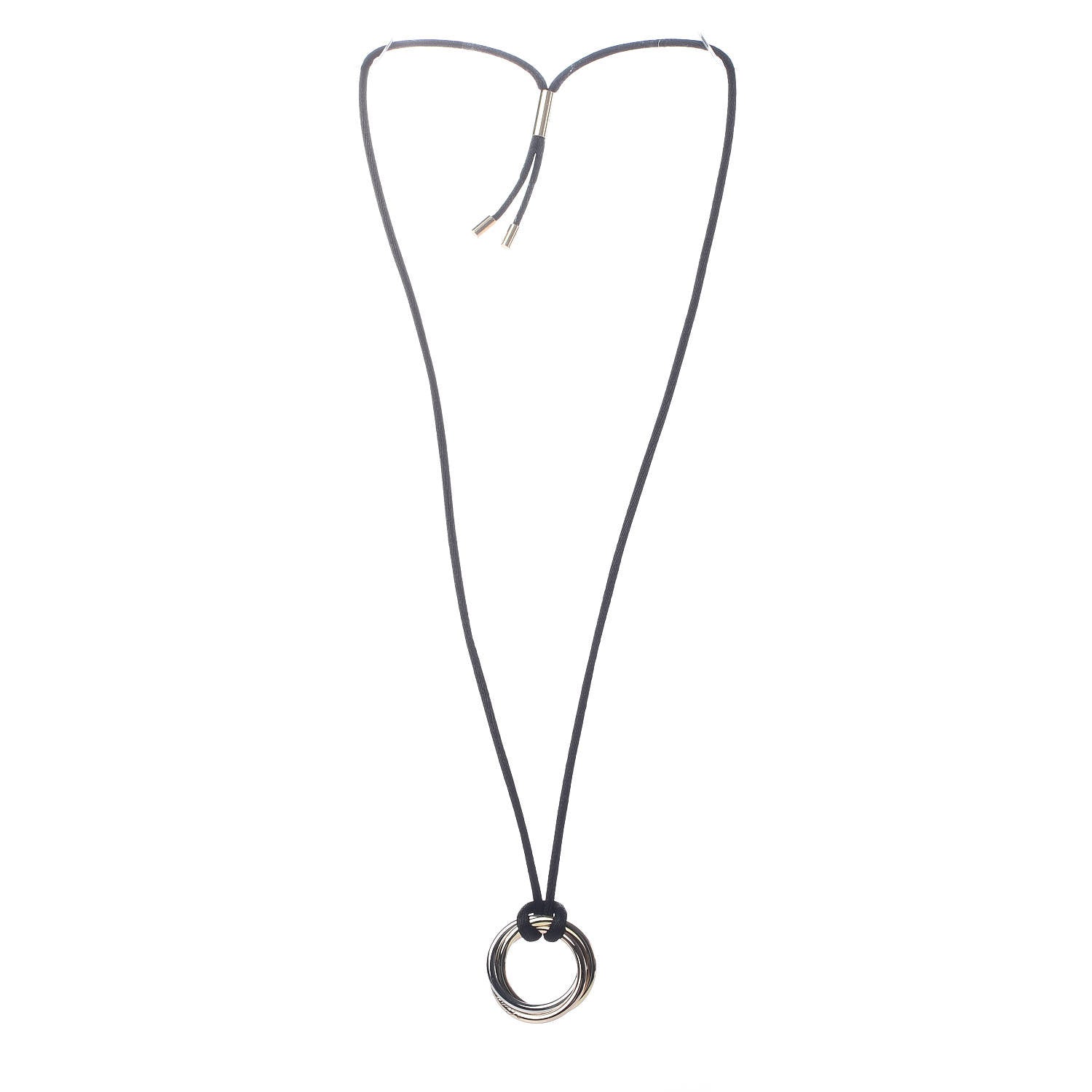 Cartier 18K Pink Yellow White Gold Trinity Cord Necklace 3 of 6