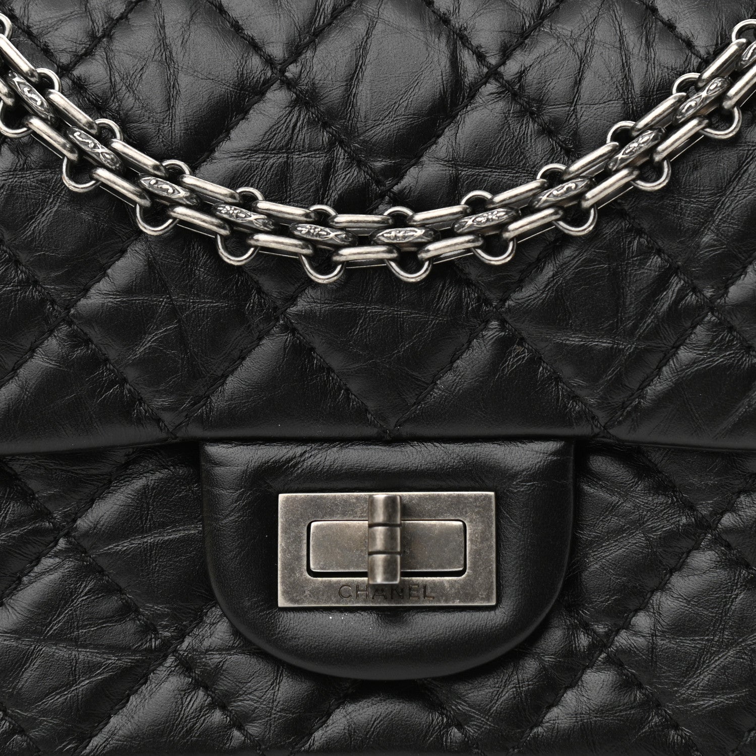 Chanel Aged Calfskin Quilted 2.55 Reissue Mini Flap Black 8 of 11