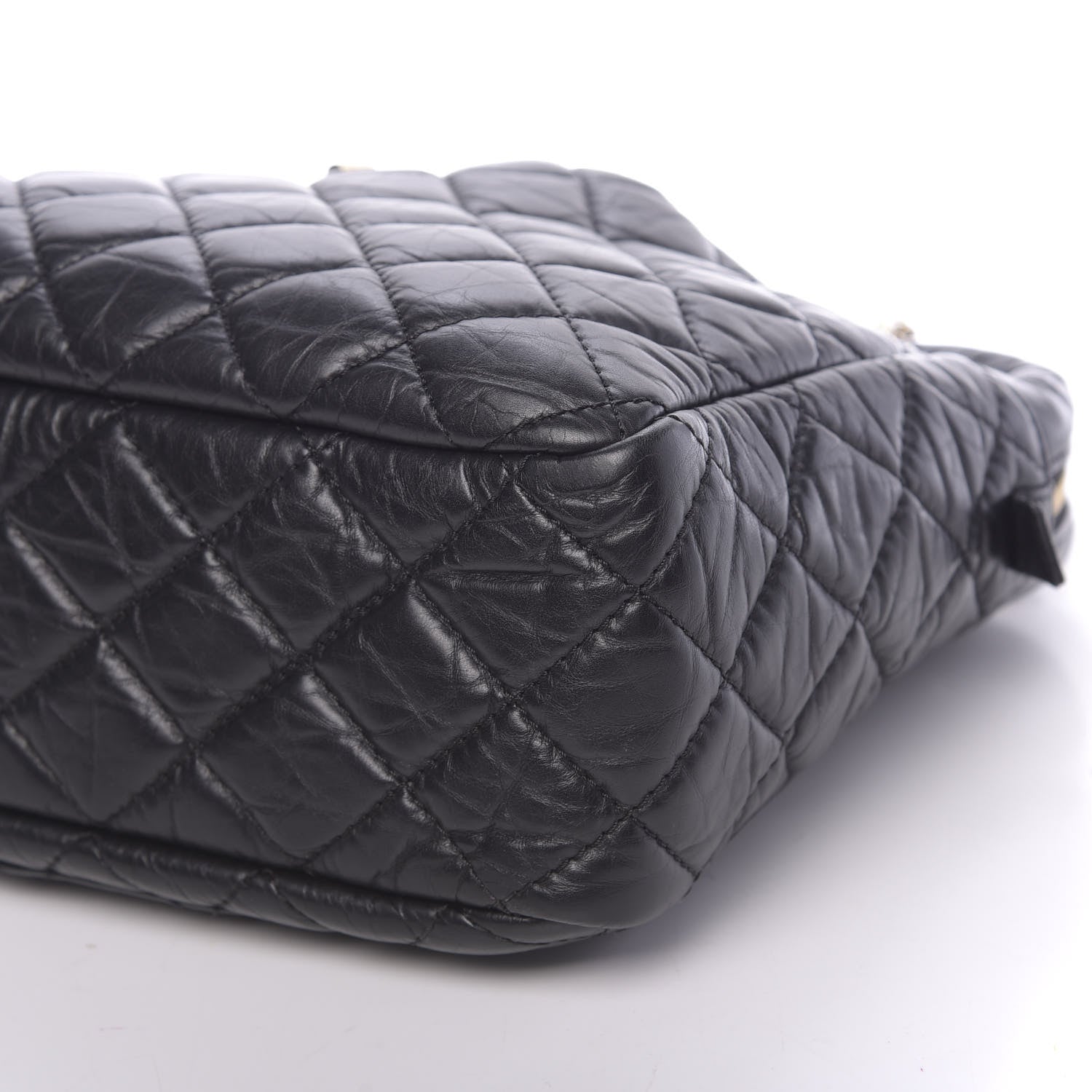 Chanel Aged Calfskin Quilted Large Reissue Camera Case Black 10 of 14