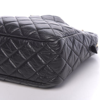 Chanel Aged Calfskin Quilted Large Reissue Camera Case Black 10 of 14