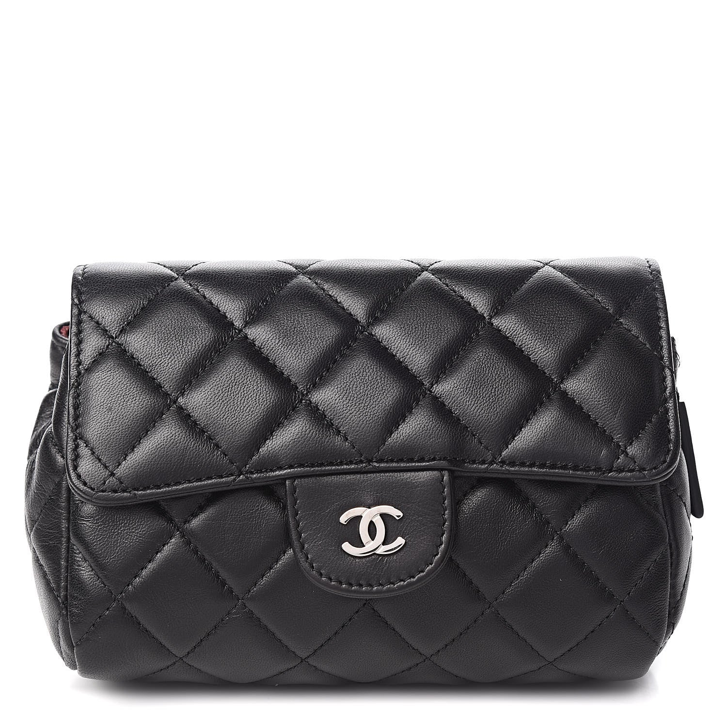 Chanel Lambskin Quilted Flap Cosmetic Case Black 1 of 9