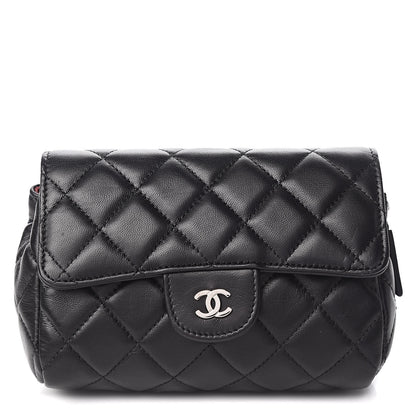 Chanel Lambskin Quilted Flap Cosmetic Case Black 1 of 9