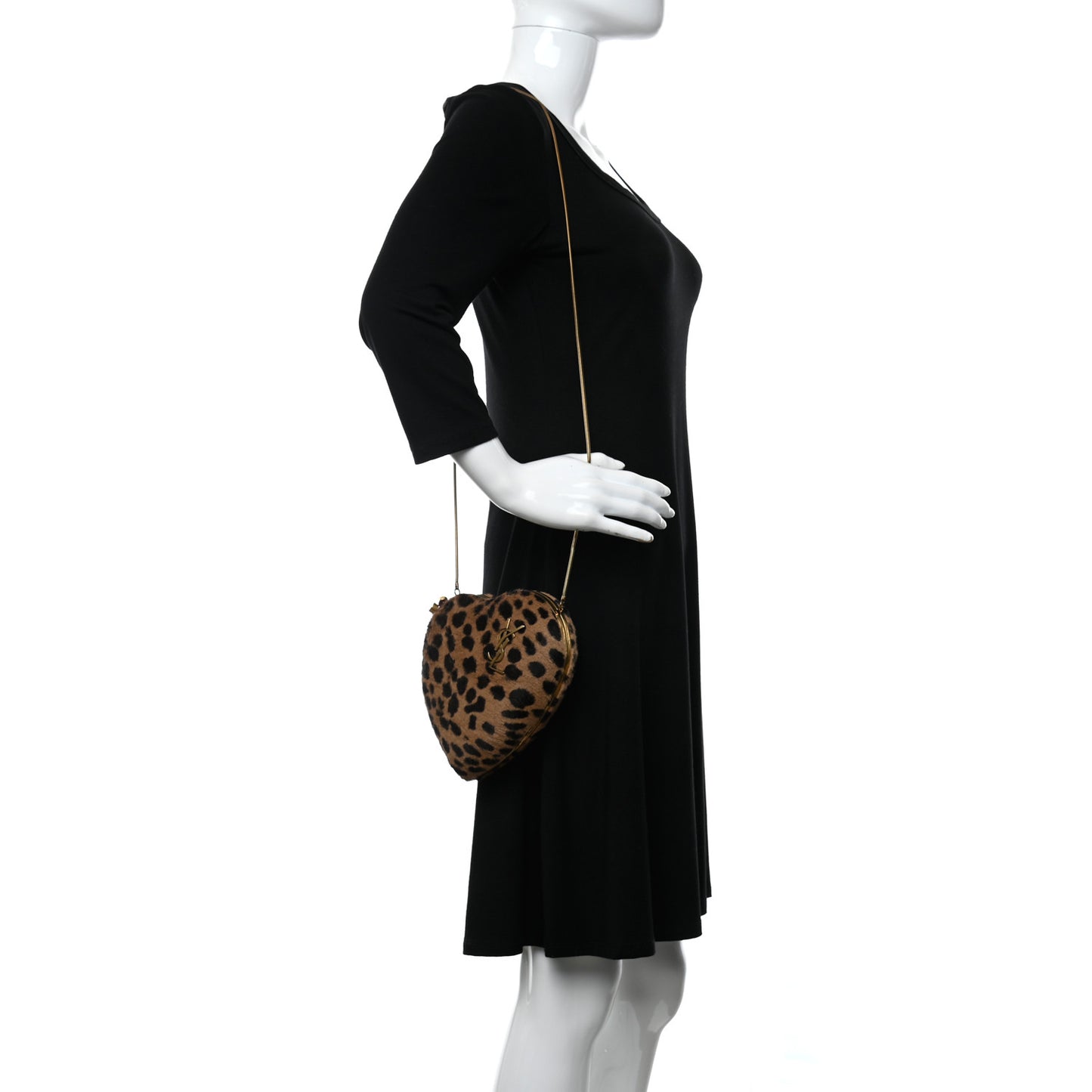 Pony Hair Leopard Love Box Bag Black