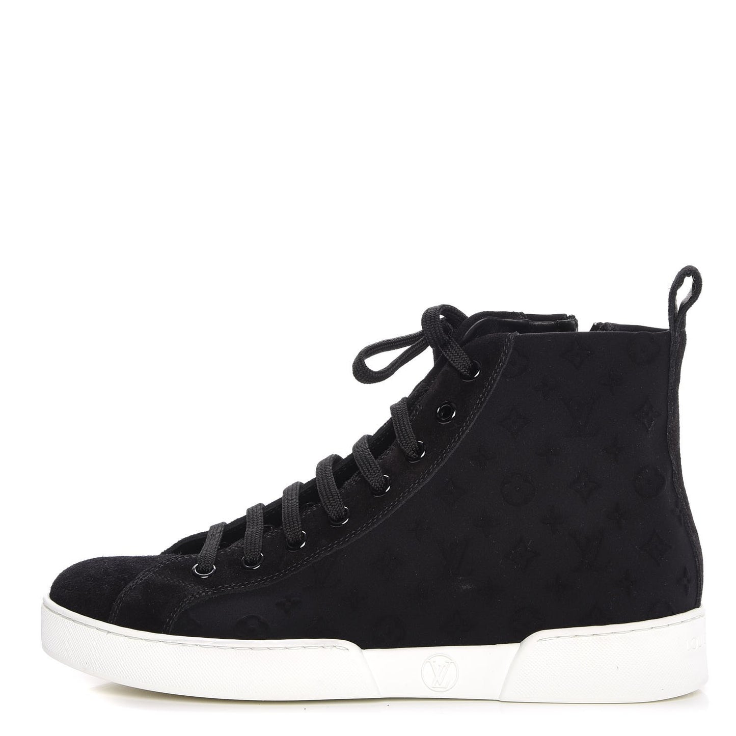 Neoprene Suede Embossed Monogram Stellar High Top Sneakers 35.5 Black