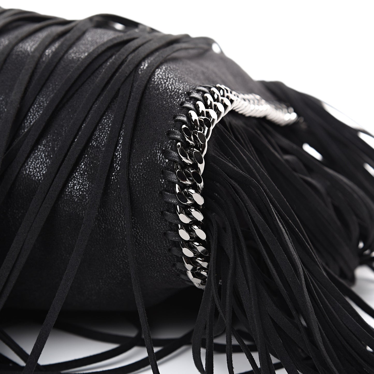Eco Suede Fringe Falabella Tote Black