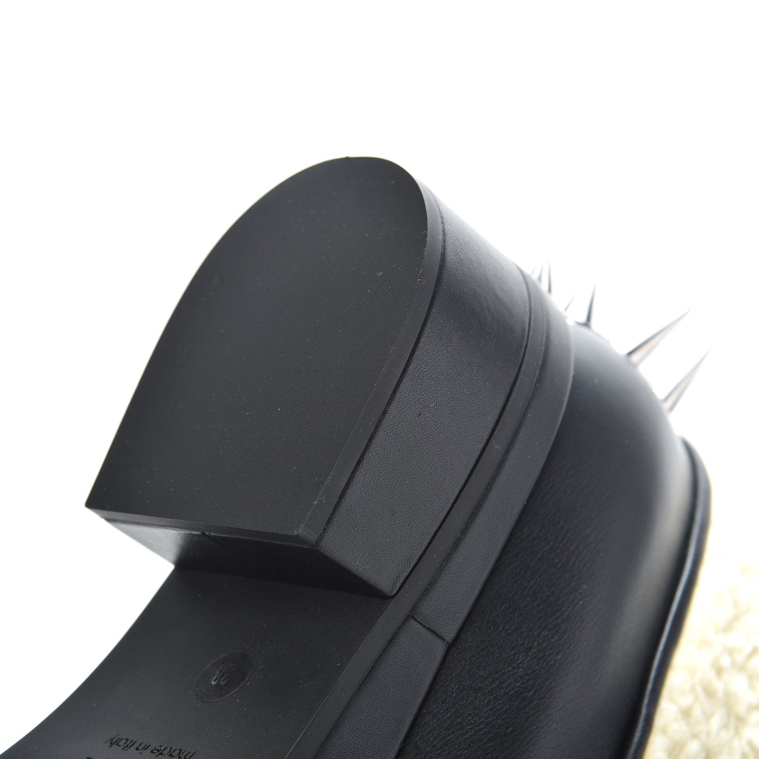 Gucci Calfskin Faux Shearling Studded Victor Ankle Boots 38 Black Mystic White 10 of 11
