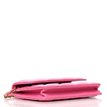 Chanel Lambskin Quilted Pearl Crush Clutch With Chain Pink 3 of 11