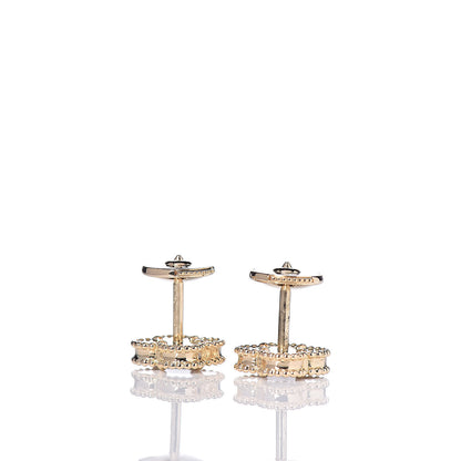 Van Cleef & Arpels 18K Yellow Gold Mother of Pearl Sweet Alhambra Earrings 3 of 5