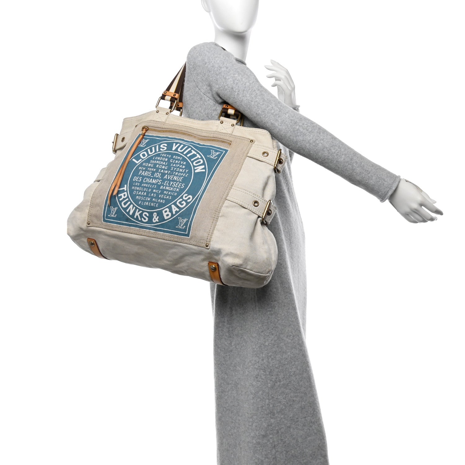 Louis Vuitton Toile Globe Shopper Cabas GM Blue 2 of 11