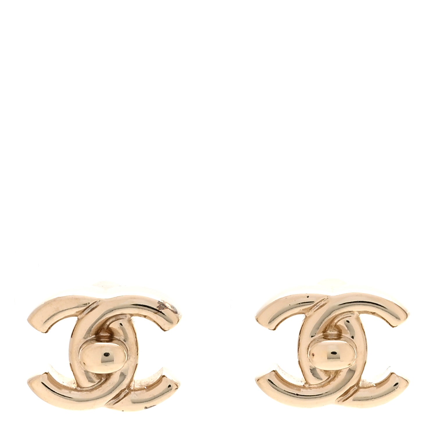Chanel Metal CC Turnlock Earrings Gold 1 of 4