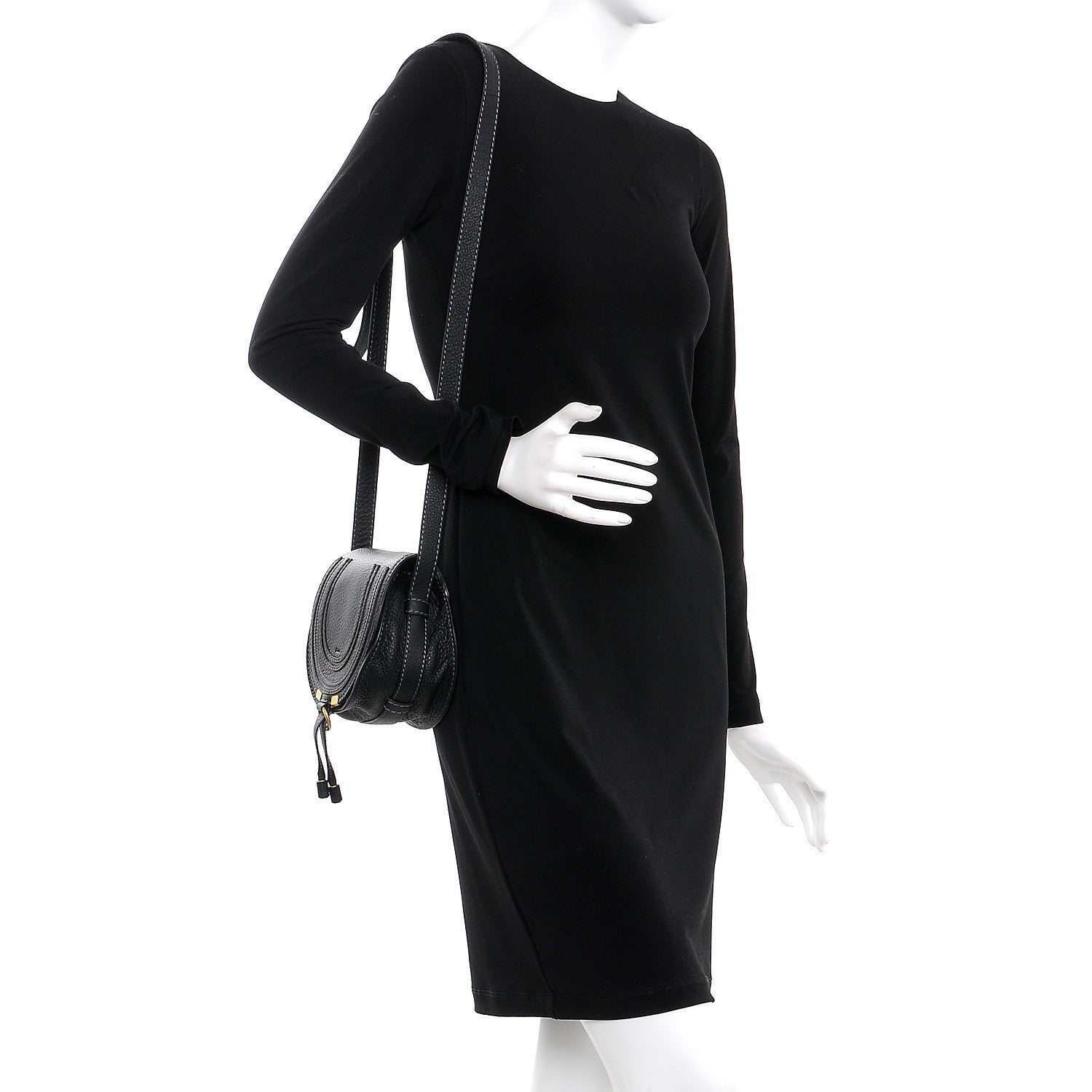 Chloe Calfskin Mini Marcie Round Crossbody Bag Black 2 of 8